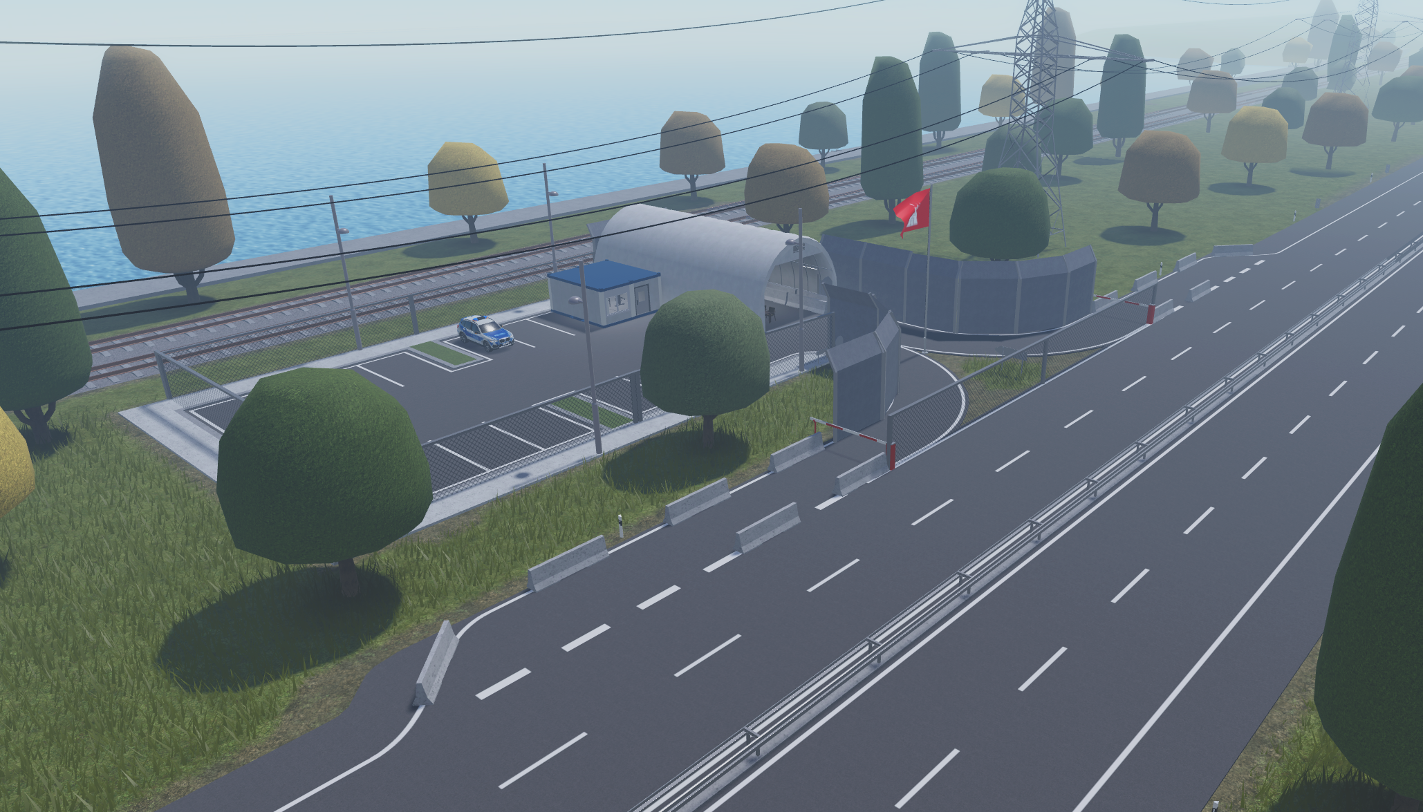Compact Emergency Services HeadQuarters ( Highway Parking Lot )